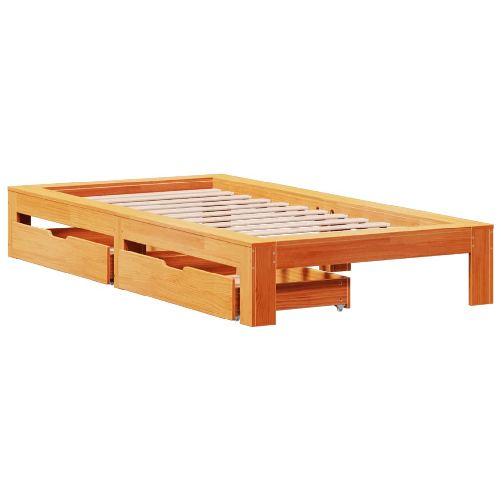 vidaXL Letto senza Materasso Marrone Cera 90x190 cm in Legno di Pino VIDAXL