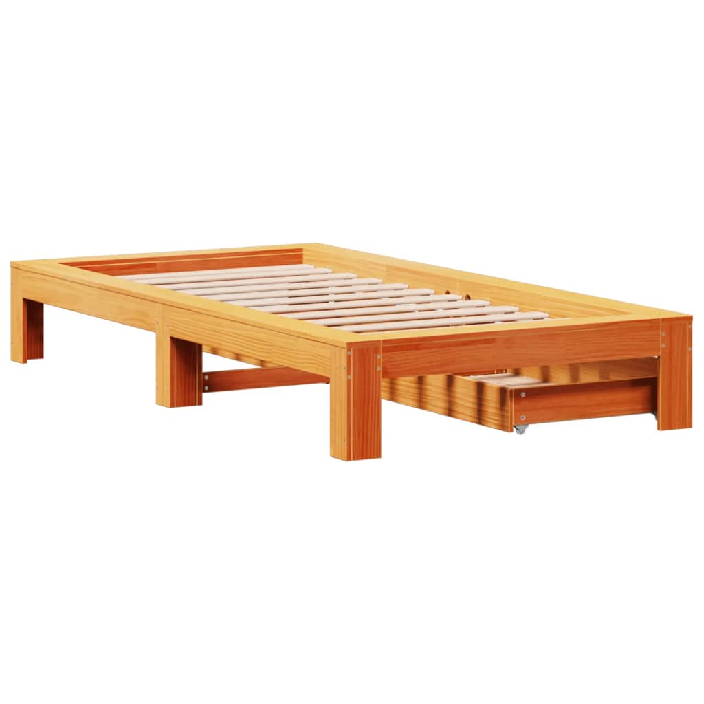 vidaXL Letto senza Materasso Marrone Cera 90x190 cm in Legno di Pino VIDAXL