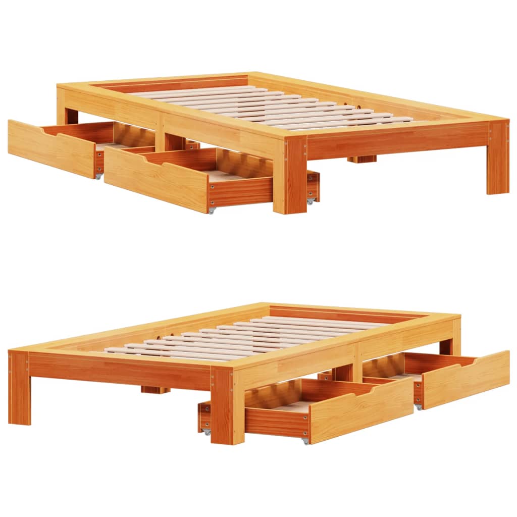 vidaXL Letto senza Materasso Marrone Cera 90x190 cm in Legno di Pino VIDAXL