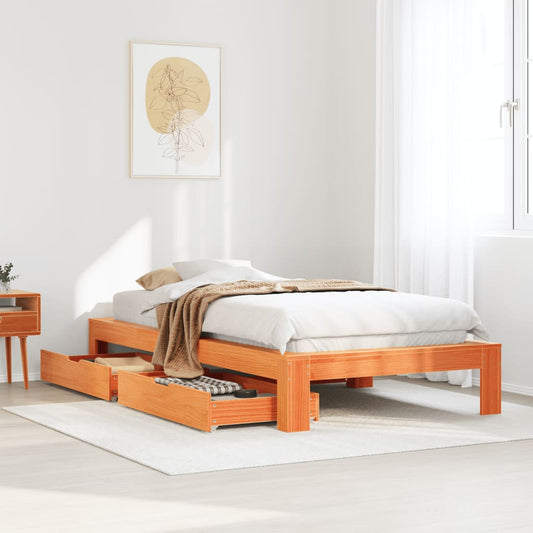 vidaXL Letto senza Materasso Marrone Cera 90x190 cm in Legno di Pino VIDAXL