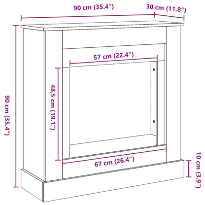 vidaXL Cornice per Camino Rovere Marrone 90x30x90 cm in Truciolato