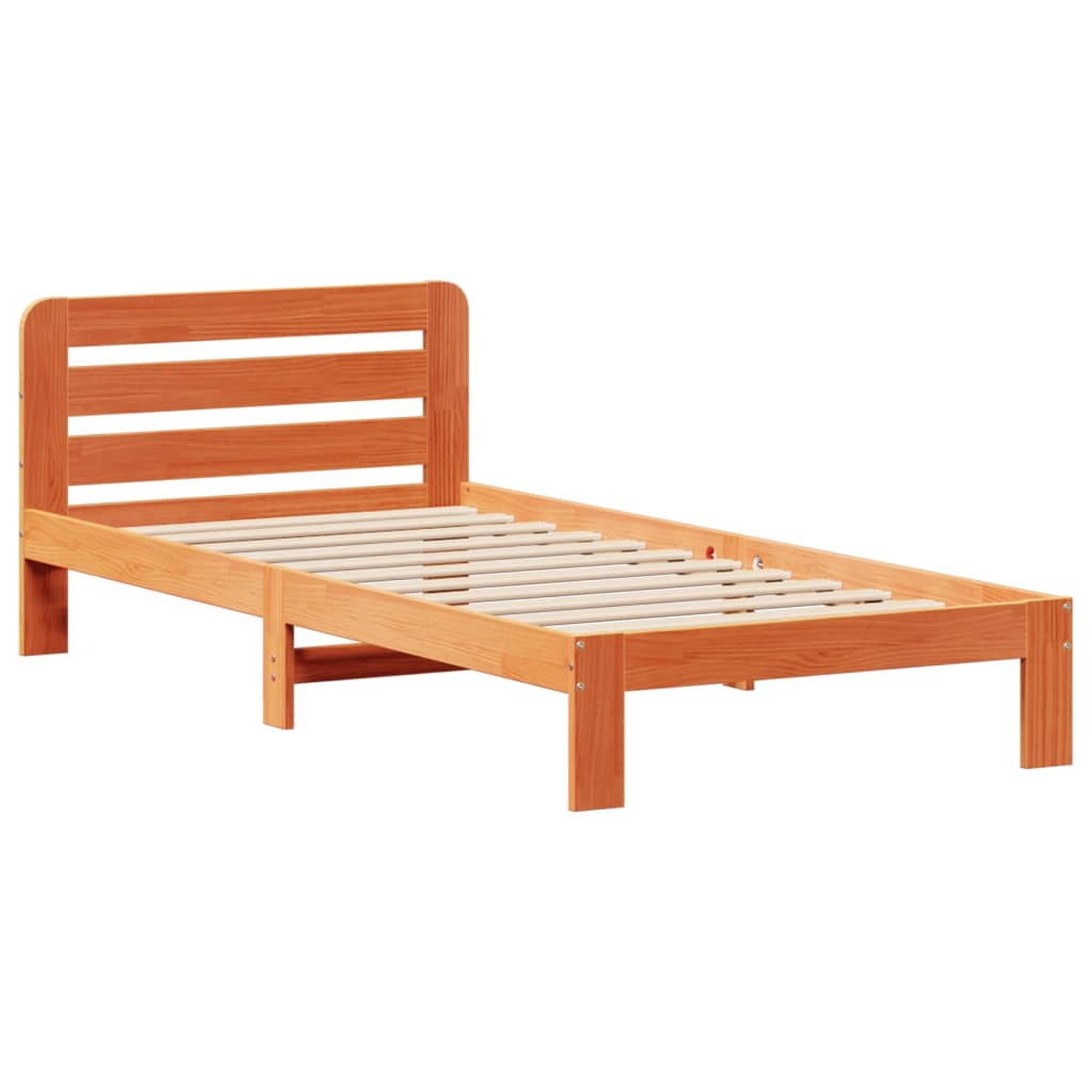 vidaXL Letto senza Materasso Marrone Cera 90x200 cm Legno di Pino VIDAXL