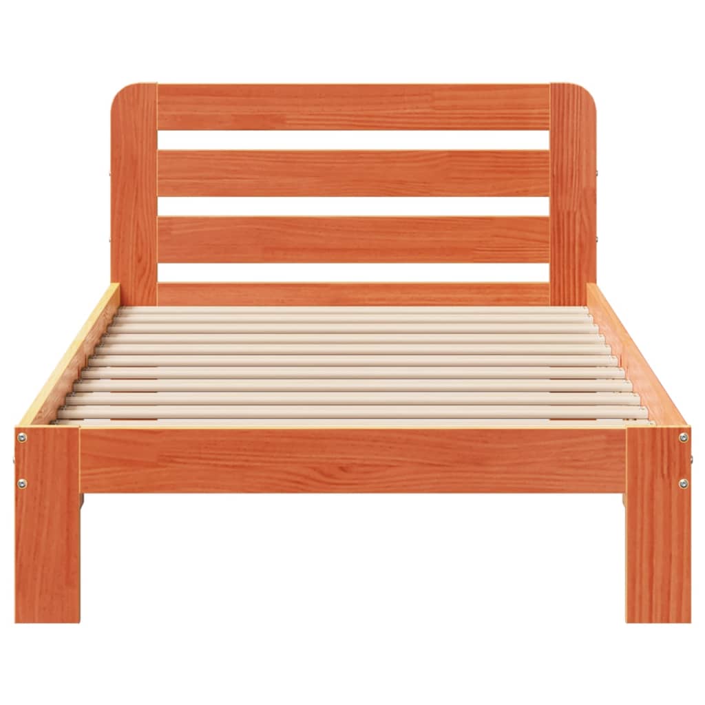 vidaXL Letto senza Materasso Marrone Cera 90x200 cm Legno di Pino VIDAXL