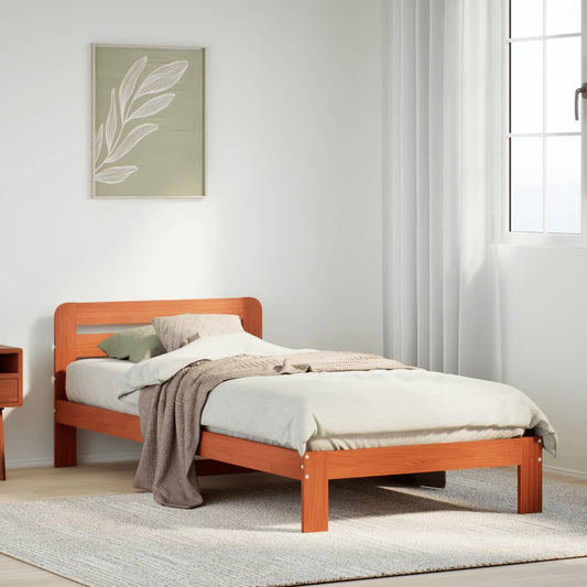 vidaXL Letto senza Materasso Marrone Cera 90x200 cm Legno di Pino VIDAXL