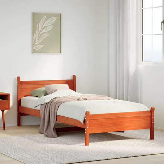 vidaXL Letto senza Materasso Marrone Cera 90x200 cm Legno di Pino