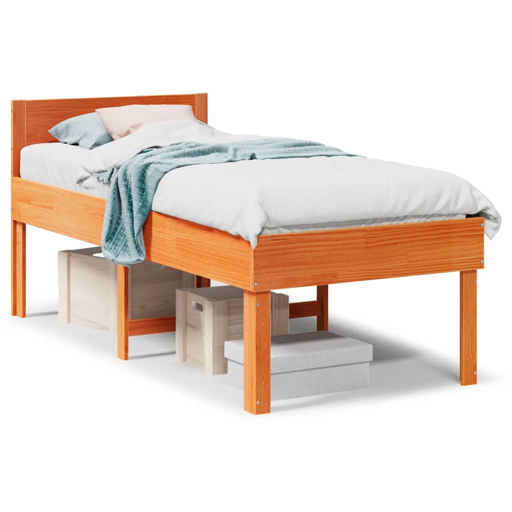 vidaXL Letto senza Materasso Marrone Cera 90x190 cm in Legno di Pino VIDAXL