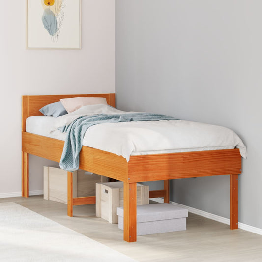 vidaXL Letto senza Materasso Marrone Cera 90x190 cm in Legno di Pino VIDAXL