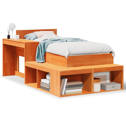 vidaXL Letto senza Materasso Marrone Cera 90x200 cm Legno di Pino