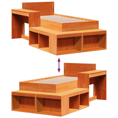 vidaXL Letto senza Materasso Marrone Cera 90x200 cm Legno di Pino