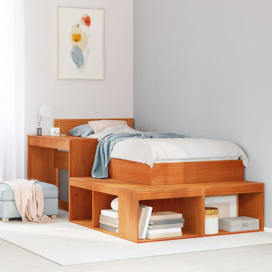 vidaXL Letto senza Materasso Marrone Cera 90x200 cm Legno di Pino