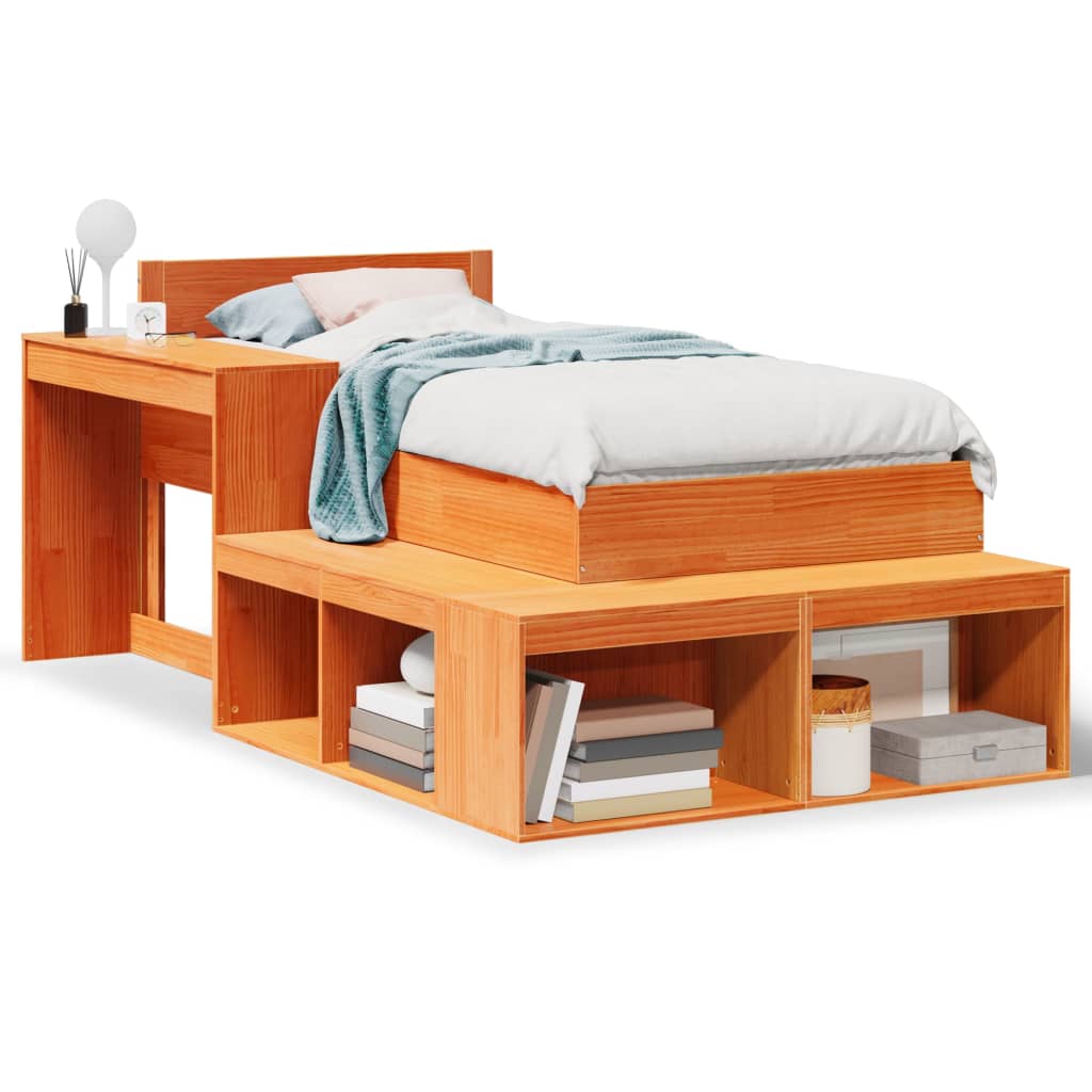 vidaXL Letto senza Materasso Marrone Cera 90x190 cm in Legno di Pino VIDAXL