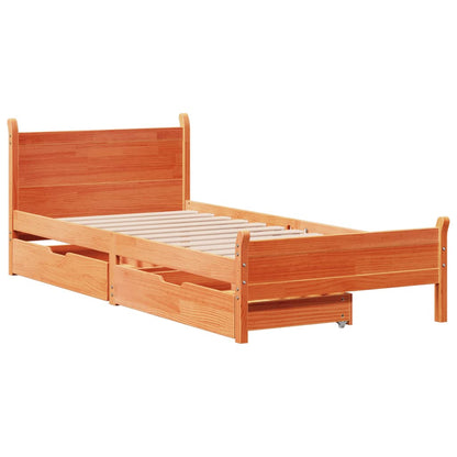 vidaXL Letto senza Materasso Marrone Cera 90x200 cm Legno di Pino