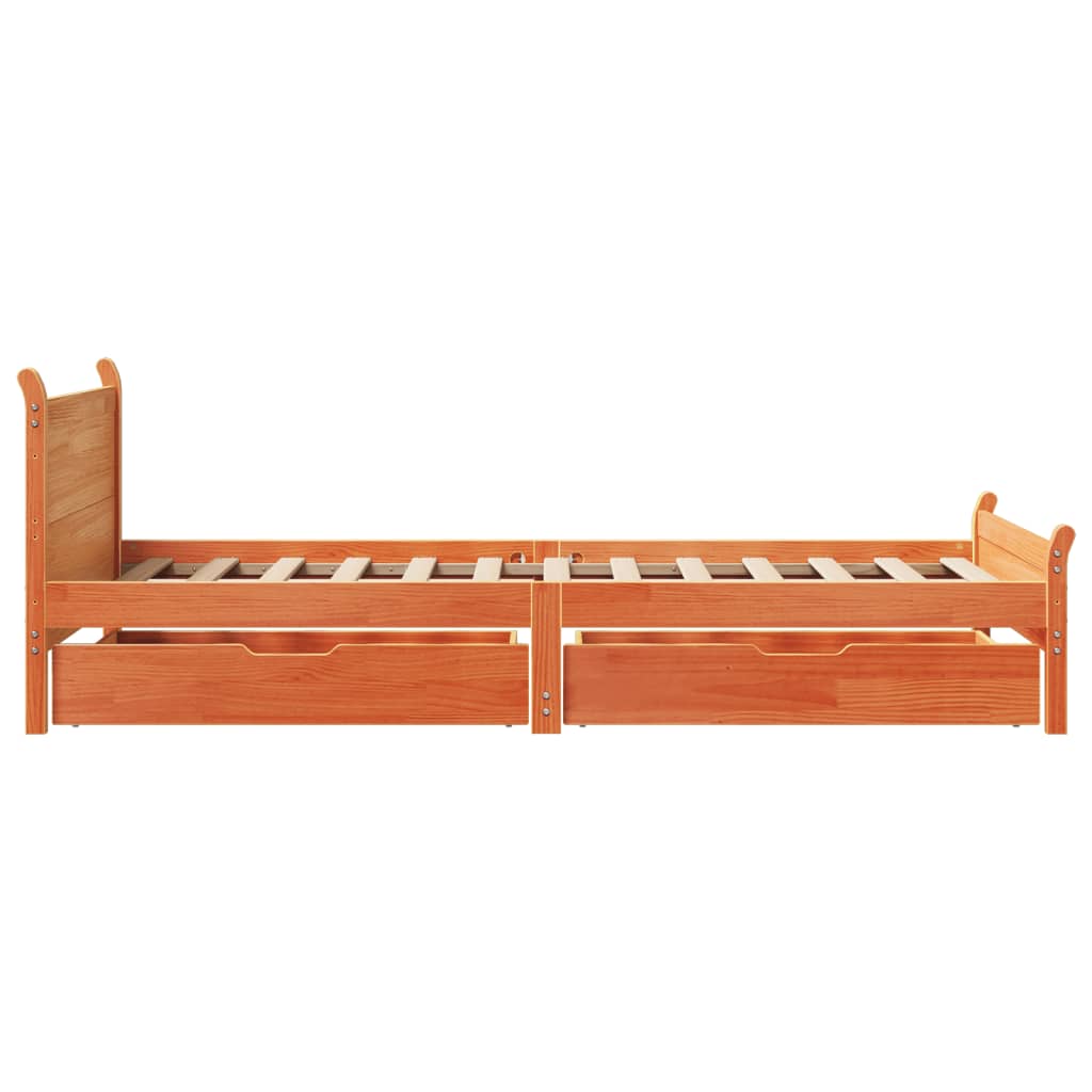 vidaXL Letto senza Materasso Marrone Cera 90x190 cm in Legno di Pino VIDAXL