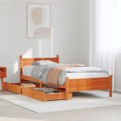 vidaXL Letto senza Materasso Marrone Cera 90x190 cm in Legno di Pino VIDAXL