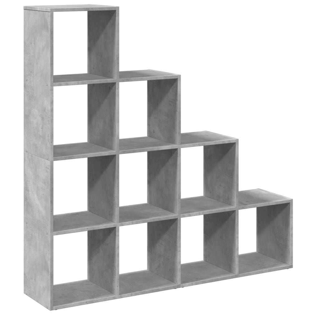 vidaXL Libreria 4 Ripiani Grigio Cemento 131,5x29x131,5 cm Truciolato VIDAXL
