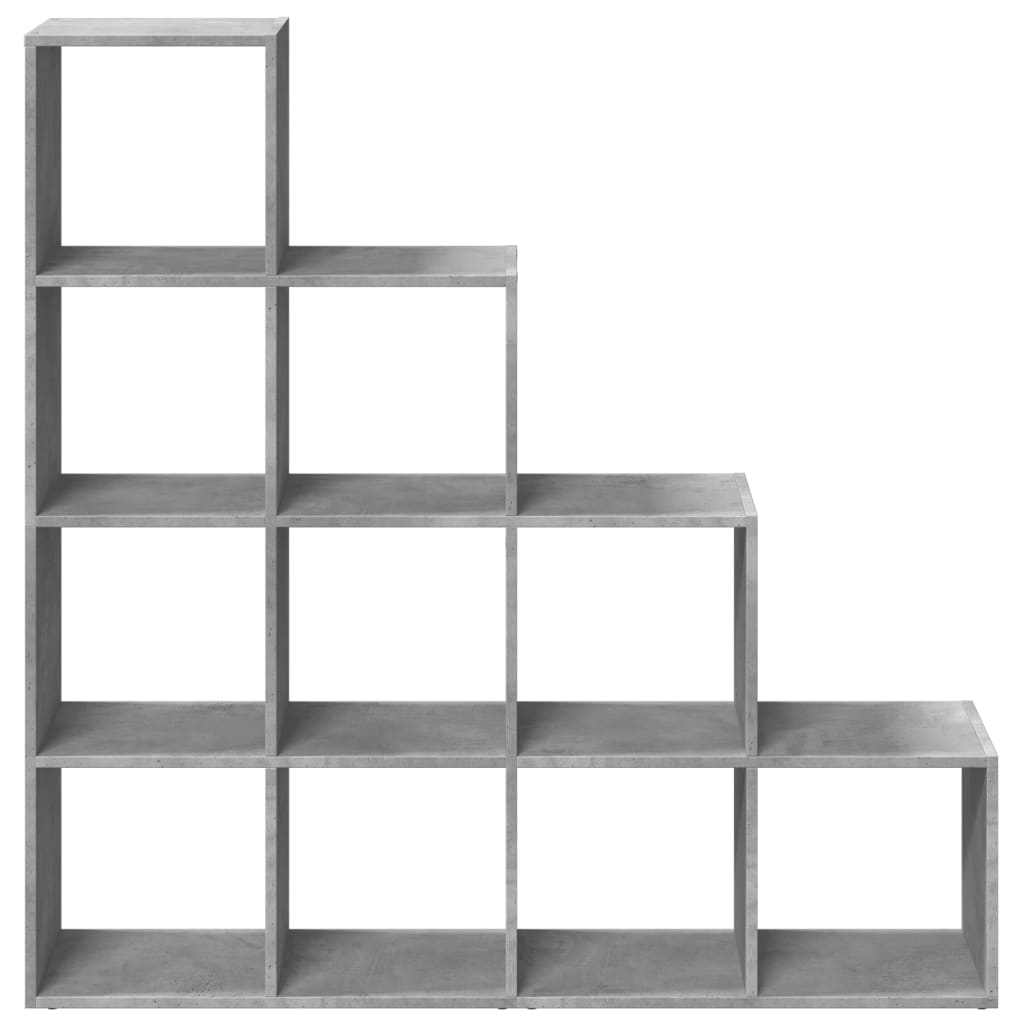 vidaXL Libreria 4 Ripiani Grigio Cemento 131,5x29x131,5 cm Truciolato VIDAXL