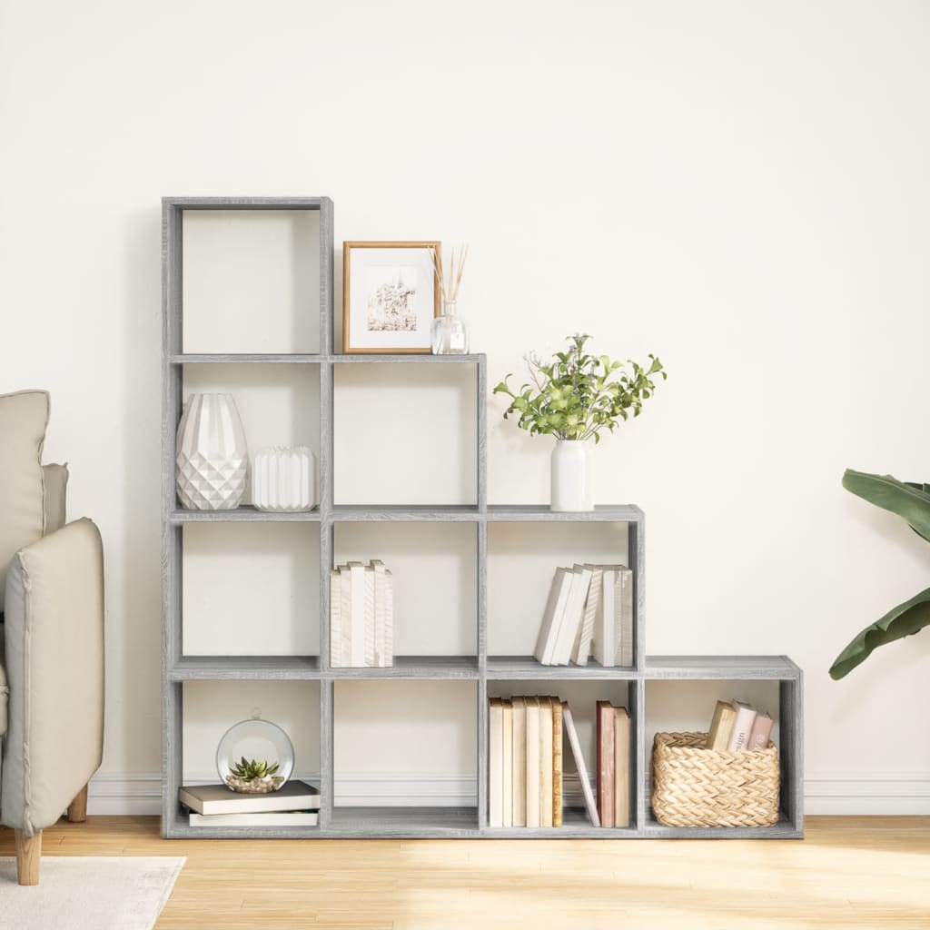 vidaXL Libreria 4 Ripiani Grigio Sonoma 131,5x29x131,5 cm Truciolato VIDAXL