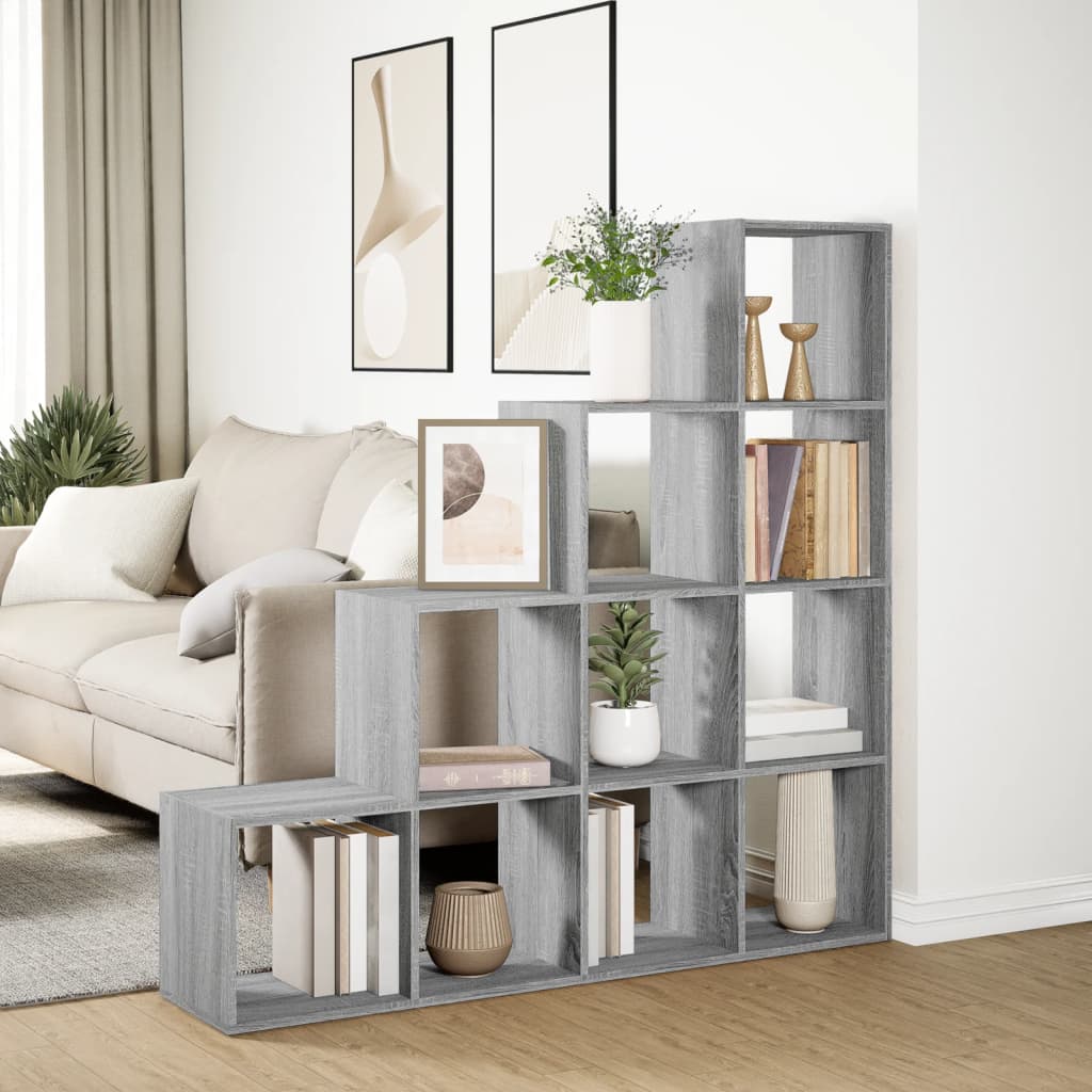 vidaXL Libreria 4 Ripiani Grigio Sonoma 131,5x29x131,5 cm Truciolato VIDAXL