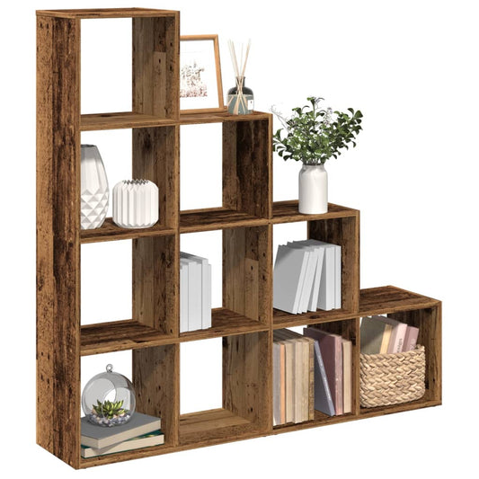 vidaXL Libreria a 4 Ripiani Legno Vecchio 131,5x29x131,5 cm Truciolato