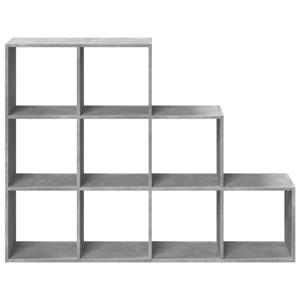 vidaXL Libreria 4 Ripiani Grigio Cemento 137,5x29x103,5 cm Truciolato VIDAXL