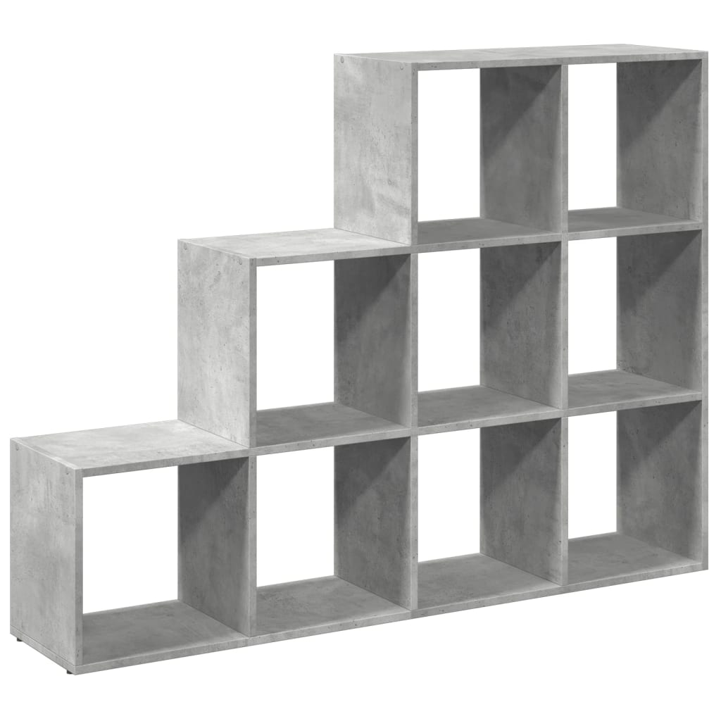 vidaXL Libreria 4 Ripiani Grigio Cemento 137,5x29x103,5 cm Truciolato VIDAXL