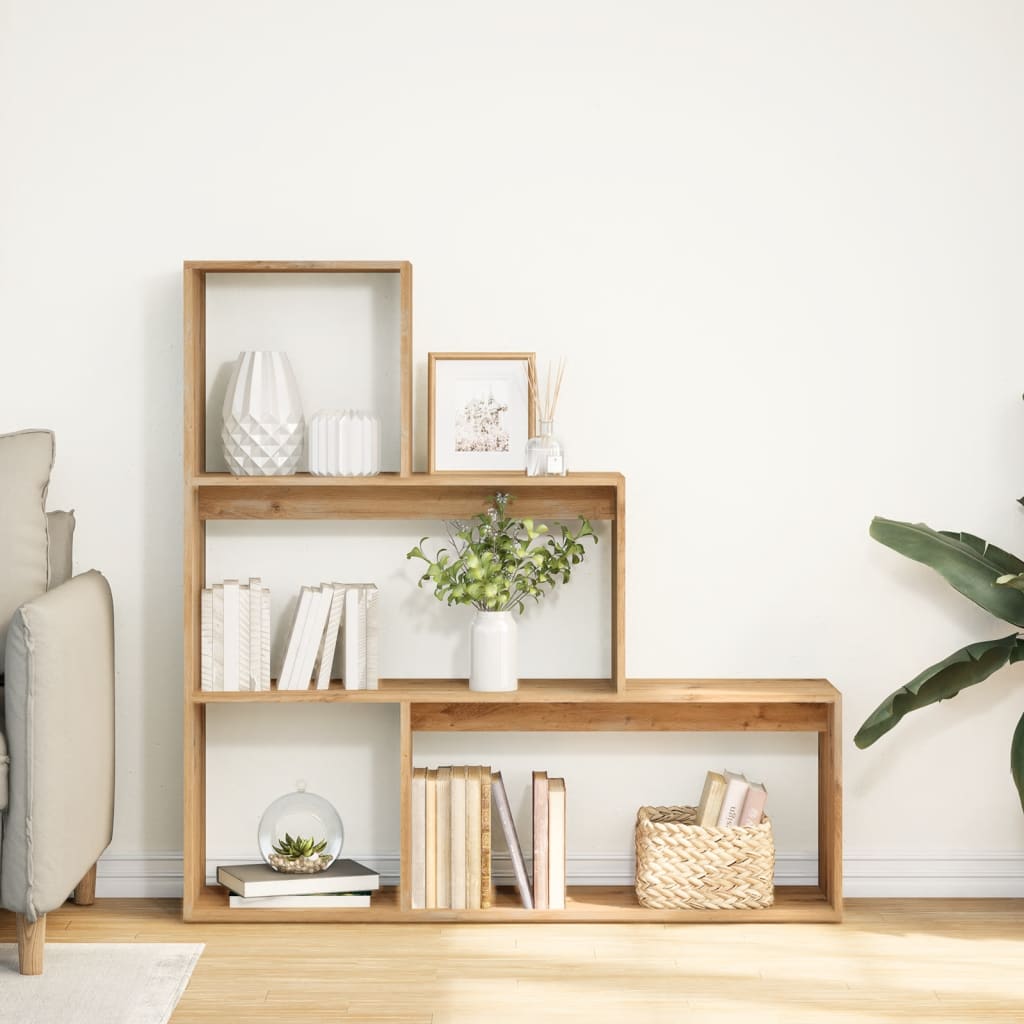 vidaXL Libreria 3Ripiani Rovere Artigianale 123x29x123cm in Truciolato VIDAXL