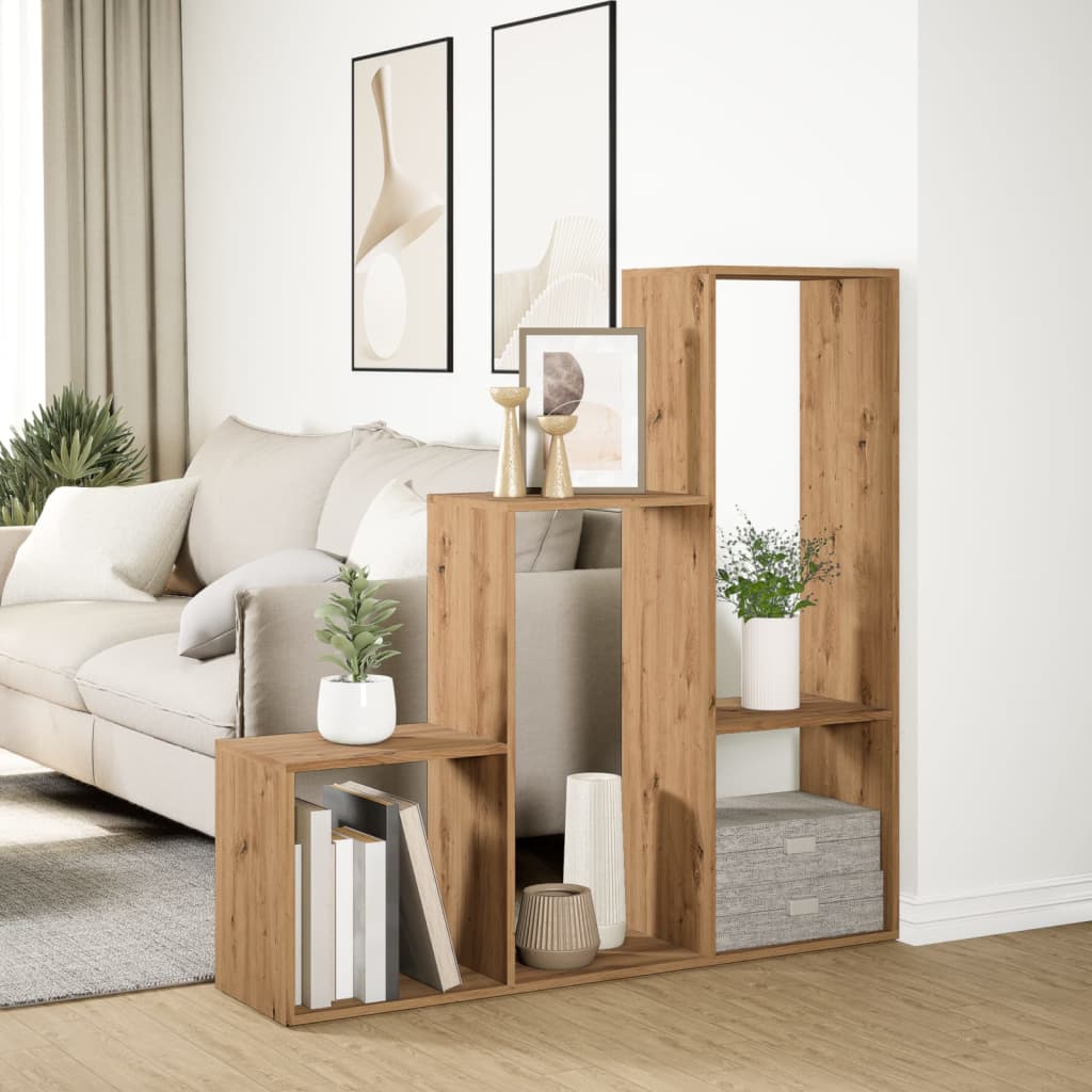 vidaXL Libreria 3Ripiani Rovere Artigianale 123x29x123cm in Truciolato VIDAXL