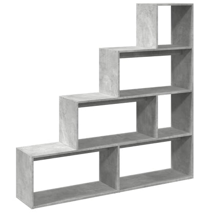 vidaXL Libreria 4Ripiani Grigio Cemento 143,5x29x143,5cm Truciolato