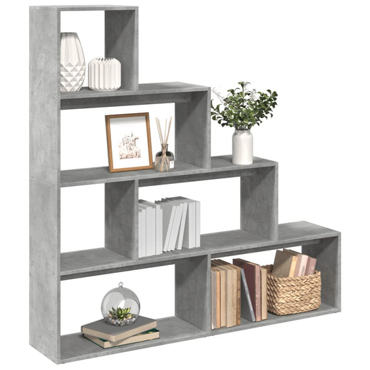 vidaXL Libreria 4Ripiani Grigio Cemento 143,5x29x143,5cm Truciolato