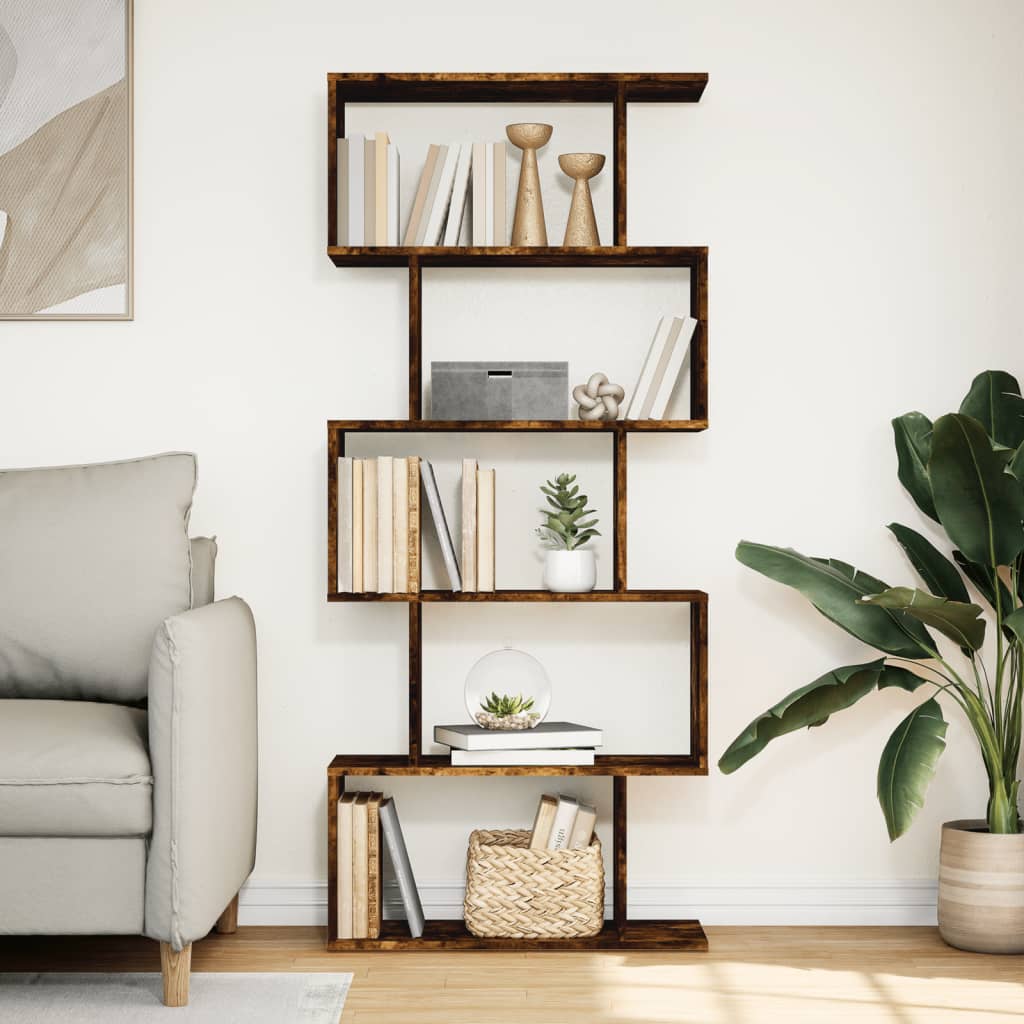vidaXL Libreria 5 Ripiani Rovere Fumo 70x24x161 cm in Truciolato VIDAXL