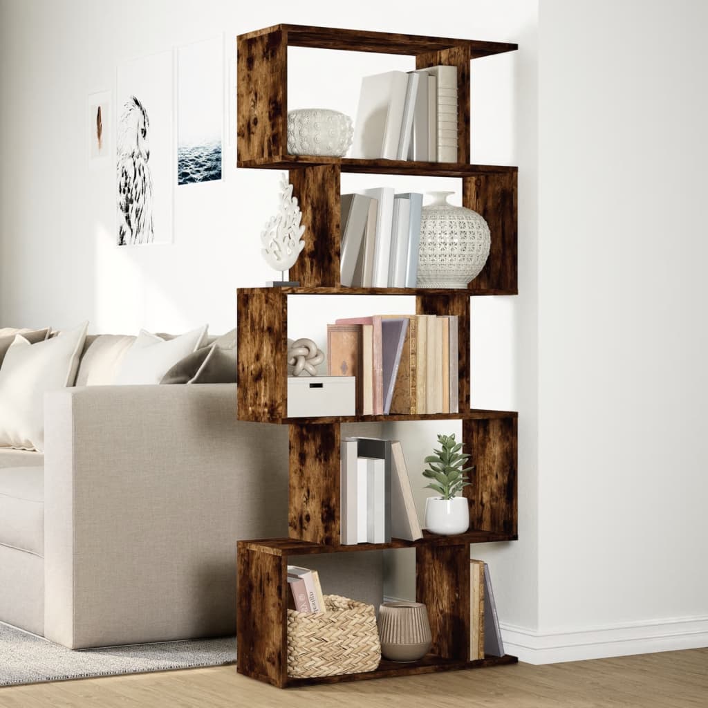 vidaXL Libreria 5 Ripiani Rovere Fumo 70x24x161 cm in Truciolato VIDAXL
