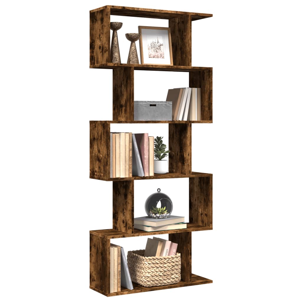 vidaXL Libreria 5 Ripiani Rovere Fumo 70x24x161 cm in Truciolato VIDAXL