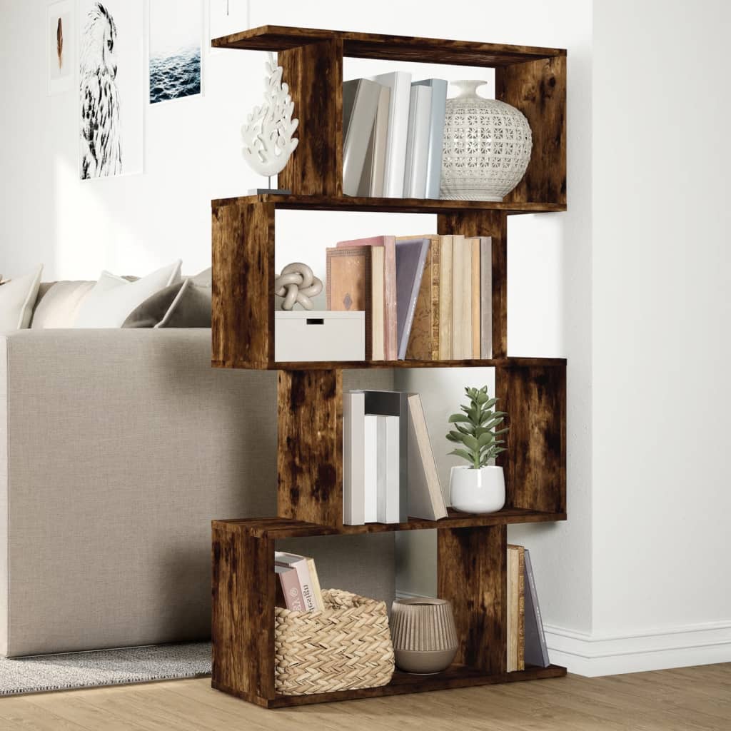 vidaXL Libreria 4 Ripiani Rovere Fumo 70x24x129 cm in Truciolato VIDAXL