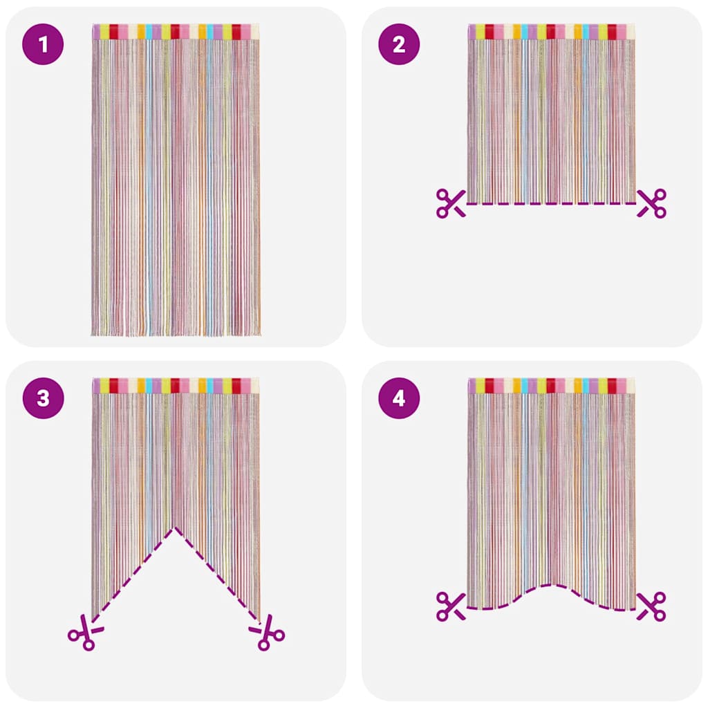 vidaXL Tende a Filo 2 pz Multicolore 140x250 cm