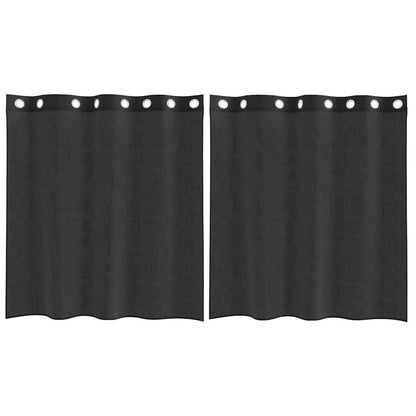 vidaXL Tende in Voile con Occhielli 2 pz Nero 140x140 cm