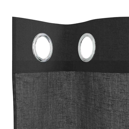vidaXL Tende in Voile con Occhielli 2 pz Nero 140x140 cm