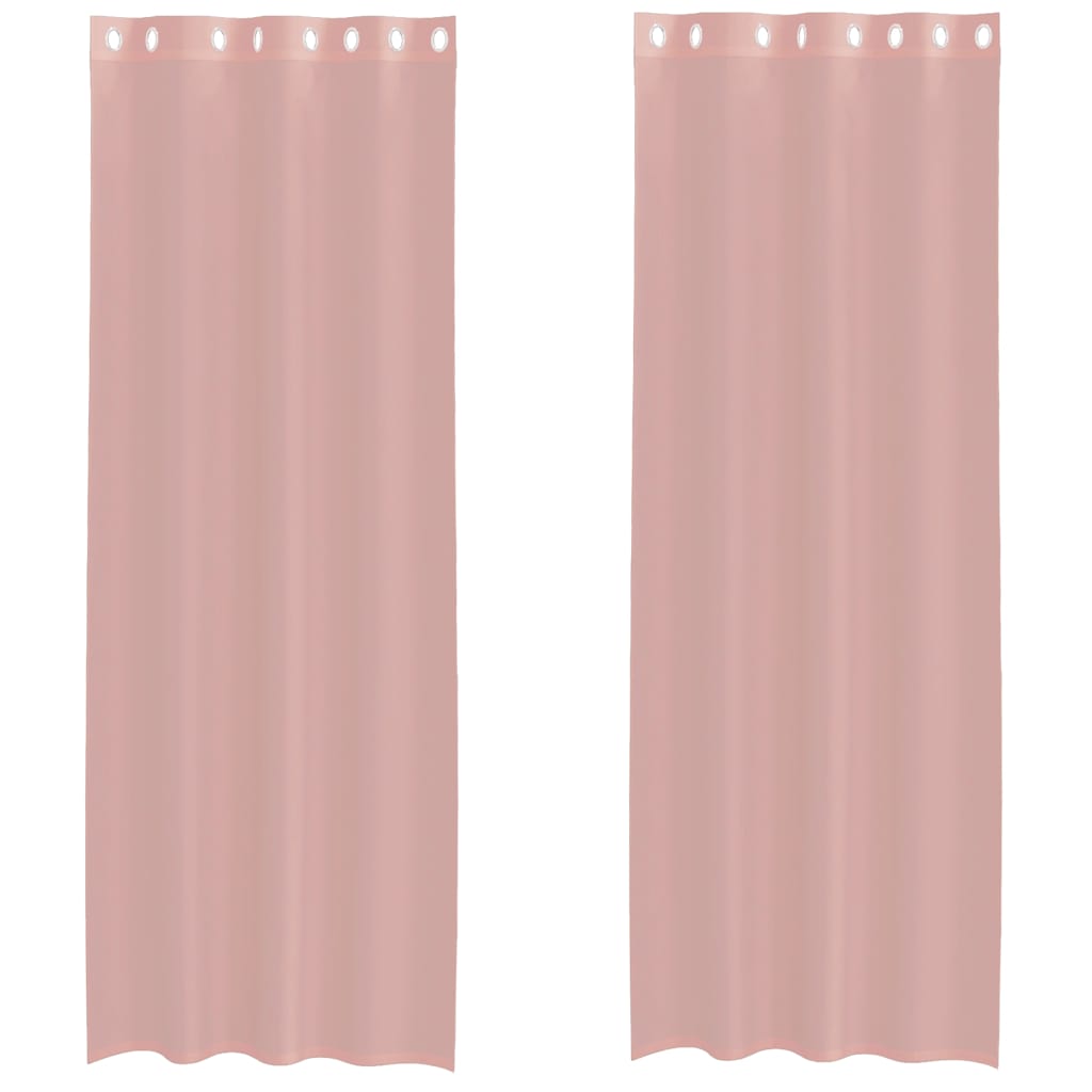 vidaXL Tende in Voile con Occhielli 2 pz Rosa 140x260 cm