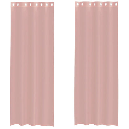 vidaXL Tende in Voile con Occhielli 2 pz Rosa 140x260 cm