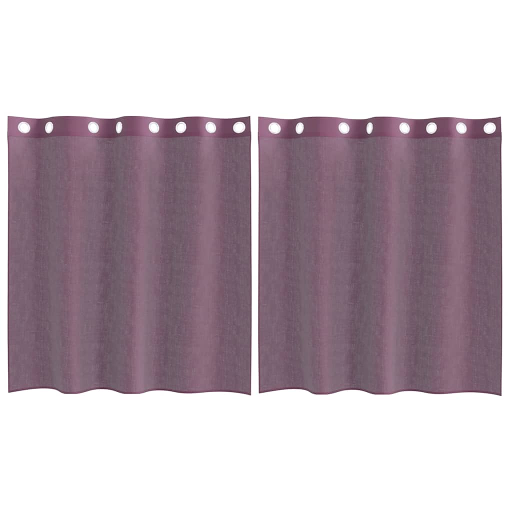 vidaXL Tende in Voile con Occhielli 2 pz Viola 140x140 cm