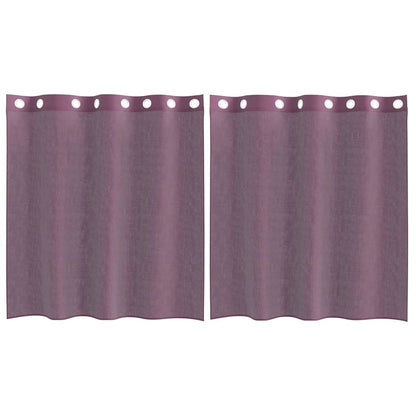 vidaXL Tende in Voile con Occhielli 2 pz Viola 140x140 cm