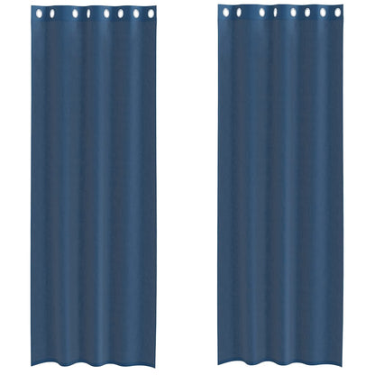 vidaXL Tende in Voile con Occhielli 2 pz Blu Reale