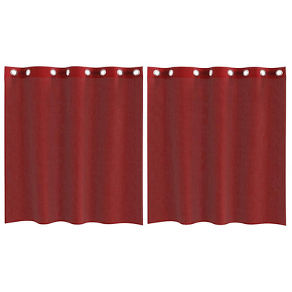 vidaXL Tende in Voile con Occhielli 2 pz Rosso Vino