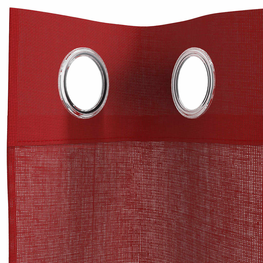 vidaXL Tende in Voile con Occhielli 2 pz Rosso Vino