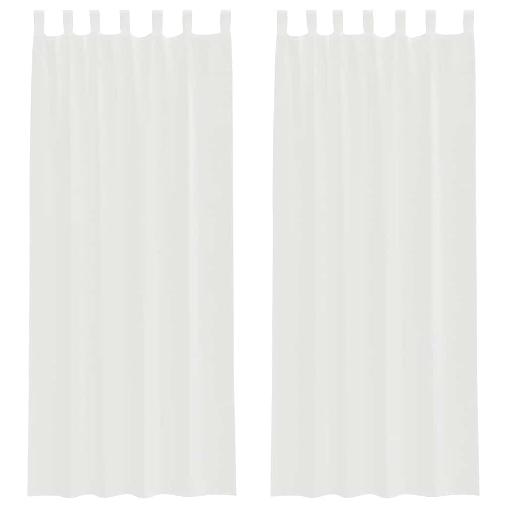vidaXL Tende in Voile con Tasche per Aste 2 pz Bianco