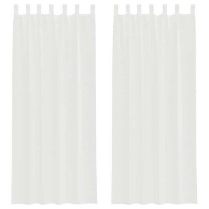 vidaXL Tende in Voile con Tasche per Aste 2 pz Bianco