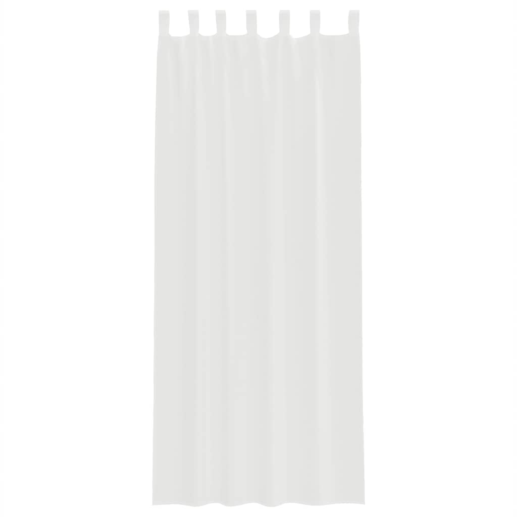 vidaXL Tende in Voile con Tasche per Aste 2 pz Bianco