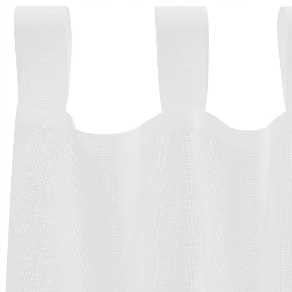 vidaXL Tende in Voile con Tasche per Aste 2 pz Bianco