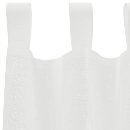 vidaXL Tende in Voile con Tasche per Aste 2 pz Bianco