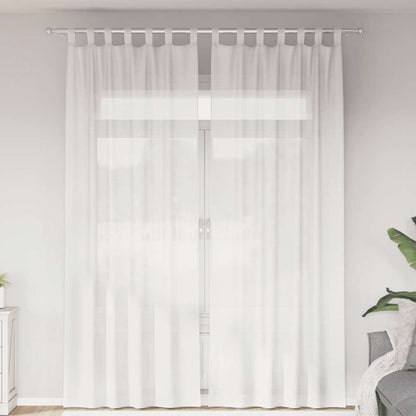 vidaXL Tende in Voile con Tasche per Aste 2 pz Bianco