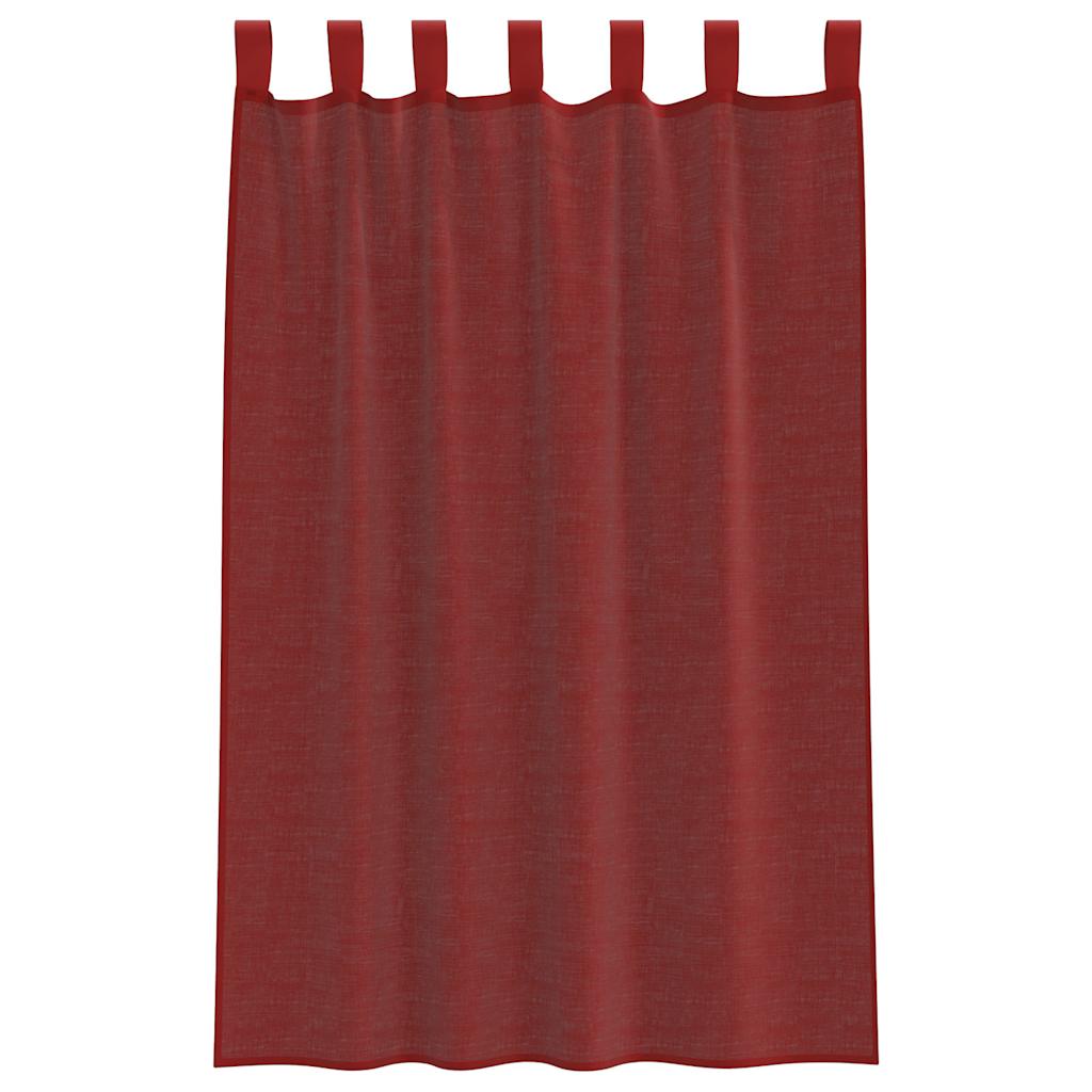 vidaXL Tende in Voile con Tasche per Aste 2 pz Rosso Vino